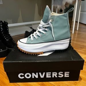 Teal Converse Run Stars